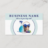 Professionele schoonmaakservice met slogan visitekaartje (Achterkant)