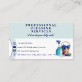Professionele schoonmaakservice met slogan visitekaartje (Voorkant)