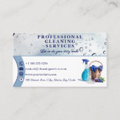 Professionele schoonmaakservice met slogan visitekaartje (Voorkant)