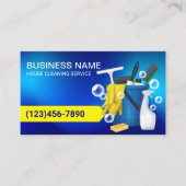 Professionele schoonmaakservice Modern marineblauw Visitekaartje (Voorkant)