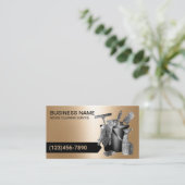 Professionele schoonmaakservice Modern zwart en go Visitekaartje (Staand voorkant)