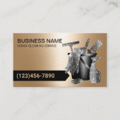 Professionele schoonmaakservice Modern zwart en go Visitekaartje (Voorkant)