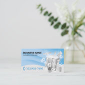 Professionele schoonmaakservice Moderne blauwe boc Visitekaartje (Staand voorkant)