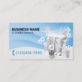 Professionele schoonmaakservice Moderne blauwe boc Visitekaartje (Voorkant)