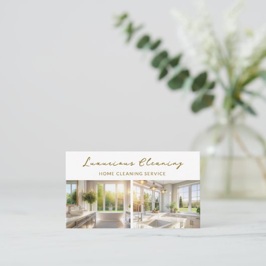 Professionele schoonmaakservice QR-code Visitekaartje (Staand voorkant)