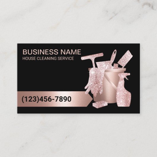 Professionele schoonmaakservice Roos Gold Visitekaartje (Voorkant)