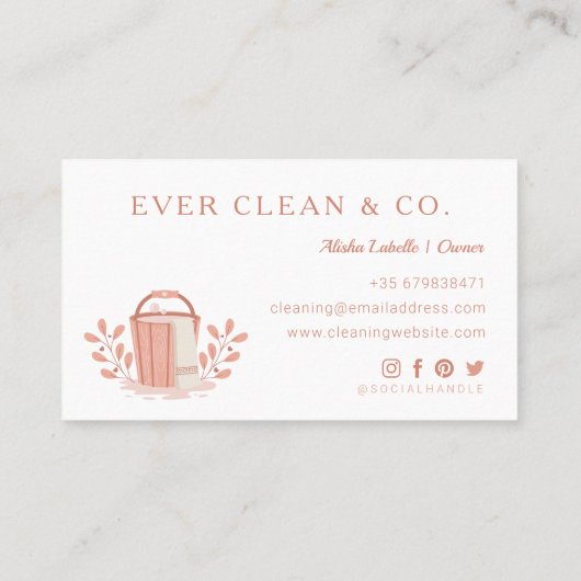 Professionele schoonmaakservice voor het schoonmak visitekaartje (Achterkant)