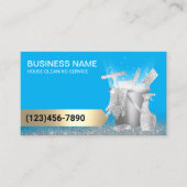 Professionele schoonmaakservice voor huizen blauw visitekaartje (Voorkant)