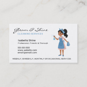 Professionele schoonmaakster Huishoudster Service Visitekaartje