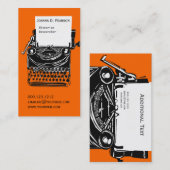 professionele schrijfmachine voor artistieke schr visitekaartje (Voorkant / Achterkant)
