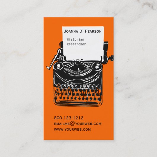 professionele schrijfmachine voor artistieke schr visitekaartje (Voorkant)