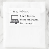 Professionele Schrijver Rechthoekige Sticker (Tas)