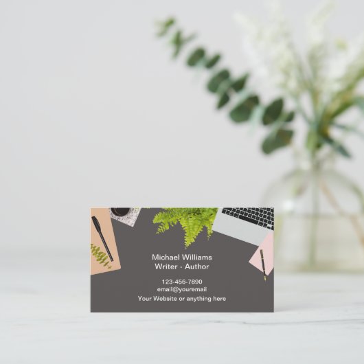 Professionele schrijver Visitekaartjes (Staand voorkant)