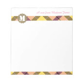 Professionele scriptnaam Modern Monogram Tartan Notitieblok (Voorkant)