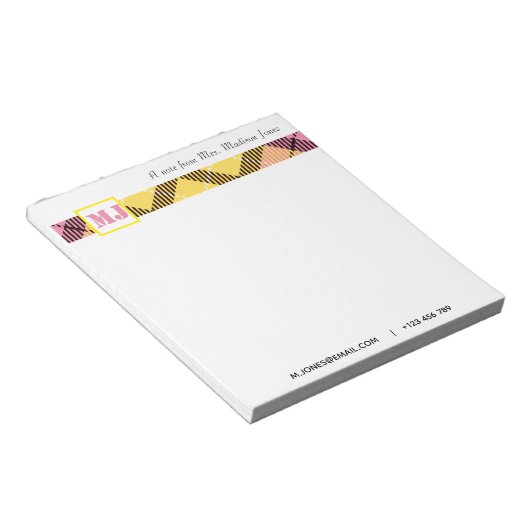 Professionele scriptnaam Modern monogram vastgeleg Notitieblok (Schuin)