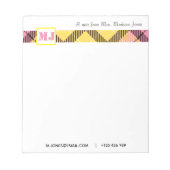 Professionele scriptnaam Modern monogram vastgeleg Notitieblok (Voorkant)