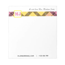 Professionele scriptnaam Modern monogram vastgeleg Notitieblok