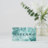 Professionele Seafoam Zilver Wit Naam Visitekaartje (Staand voorkant)
