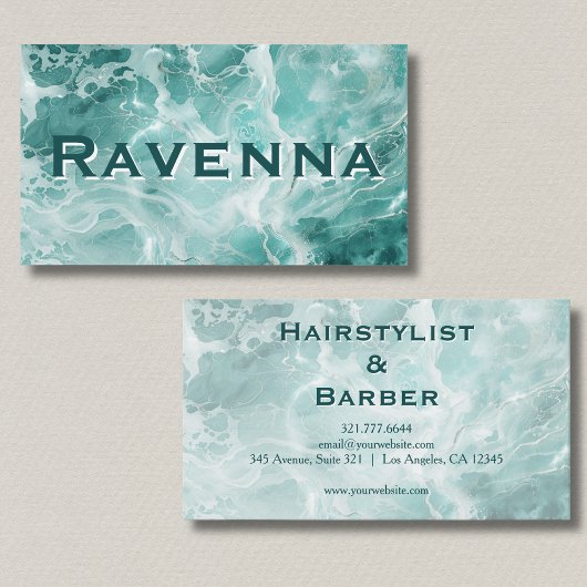 Professionele Seafoam Zilver Wit Naam Visitekaartje