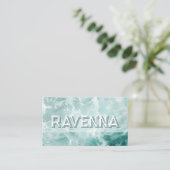 Professionele Seafoam Zilver Wit Naam Visitekaartje (Staand voorkant)