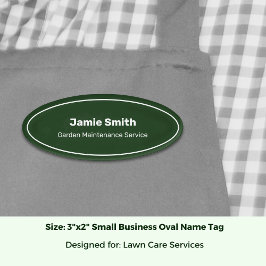 Professionele Service Zakelijk Kaki & Zwart Ovaal Naambadge