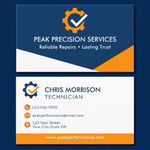 Professionele servicereparatie Logo Moderne monteu Visitekaartje