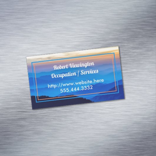 Professionele services voor blauwe bergen magnetisch visitekaartje (Voorbeeld)