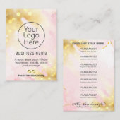 Professionele Shimmer Pink Gold-contrastlijst Visitekaartje (Voorkant / Achterkant)