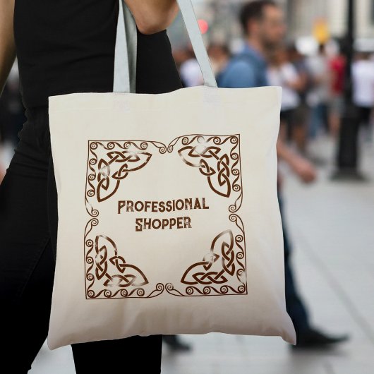 Professionele Shopper Bruin Tribal Keltische Knoop Tote Bag
