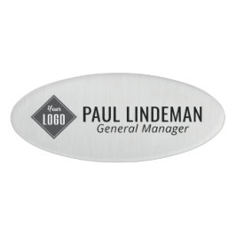 Professionele Silver Chrome Company Logo Medewerke Naambadge