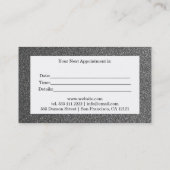 Professionele Silver Glitter Beauty-benoeming Afsprakenkaartje (Achterkant)