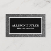 Professionele Silver Glitter Beauty-benoeming Afsprakenkaartje (Voorkant)