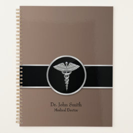 Professionele Silver Medical Caduceus Planner