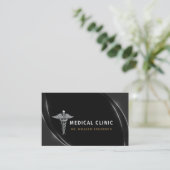 Professionele Silver Medical Doctor Clinic Logo Visitekaartje (Staand voorkant)