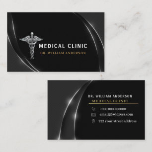Professionele Silver Medical Doctor Clinic Logo Visitekaartje