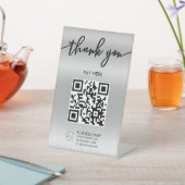 Professionele Silver Scan me QR Code Pedestal Sign Reclamebord Met Voetstuk (Insitu)