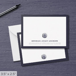 Professionele Silver Seal Logo Business Note Kaart Notitiekaartje