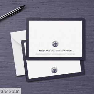 Professionele Silver Seal Logo Business Note Kaart Notitiekaartje