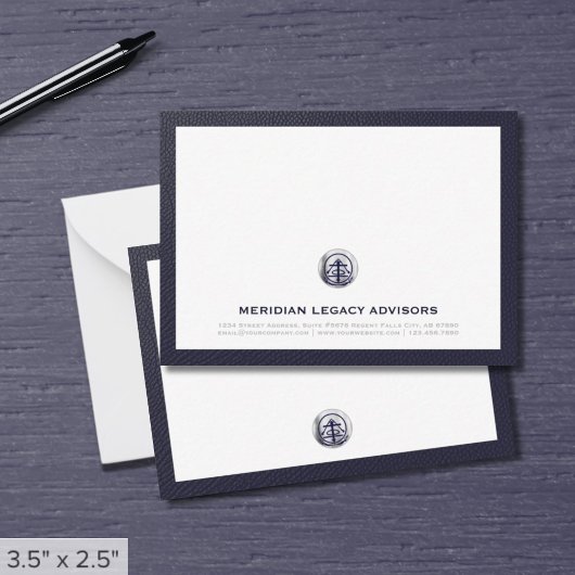 Professionele Silver Seal Logo Business Note Kaart Notitiekaartje