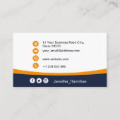 Professionele Sinaasappel voegt uw Logo QR-code to Visitekaartje (Achterkant)