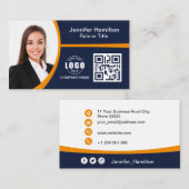 Professionele Sinaasappel voegt uw Logo QR-code to Visitekaartje (Voorkant / Achterkant)