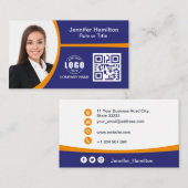 Professionele Sinaasappel voegt uw Logo QR-code to Visitekaartje (Voorkant / Achterkant)
