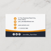 Professionele Sinaasappel voegt uw Logo QR-code to Visitekaartje (Achterkant)