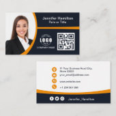 Professionele Sinaasappel voegt uw Logo QR-code to Visitekaartje (Voorkant / Achterkant)