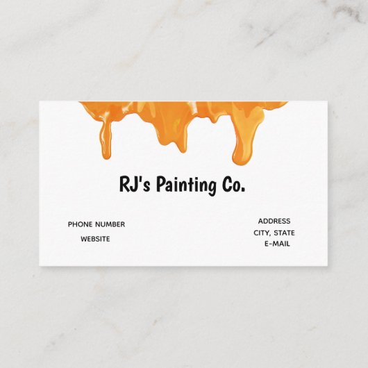 Professionele Sinaasappel Witte Verf Roller Painte Visitekaartje (Achterkant)