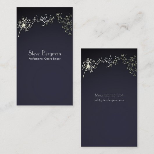 Professionele Singer Opera Teacher School Studio Visitekaartje (Voorkant / Achterkant)