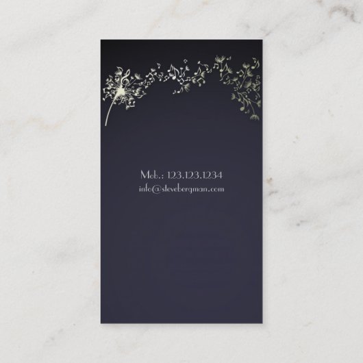 Professionele Singer Opera Teacher School Studio Visitekaartje (Achterkant)