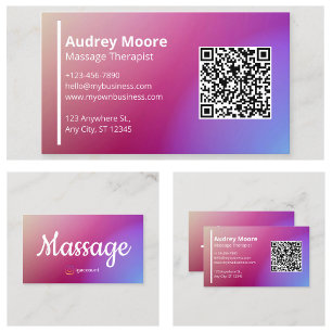 Professionele Sjablonen QR Code Massagetherapeut Visitekaartje