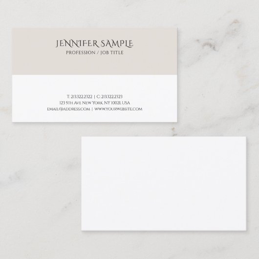 Professionele Sjabloon, elegant, eenvoudig Visitekaartje (Voorkant / Achterkant)