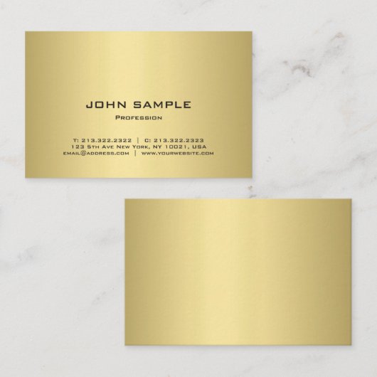 Professionele Sjabloon Elegant Gold Look Modern Visitekaartje (Voorkant / Achterkant)